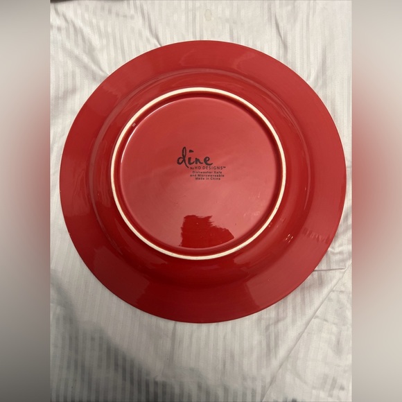 DINE Italian Pottery  By HD Designs 10.5”Dinner Plates Rooster 2 PC Lot - Picture 4 of 5